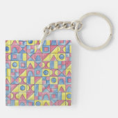 Sudoku One-Modern Bauhaus Geometric Art Sleutelhanger (Achterkant)