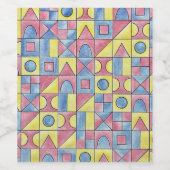 Sudoku One-Modern Bauhaus Geometric Art Wijn Etiket (Enkel label)
