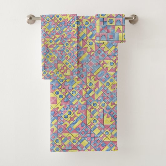 Sudoku One-Modern Bauhaus Geometric Pattern Bad Handdoek (Insitu)