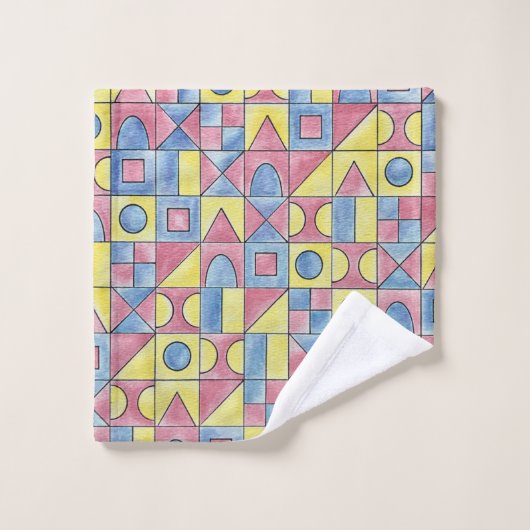 Sudoku One-Modern Bauhaus Geometric Pattern Bad Handdoek (Wasdoekje)