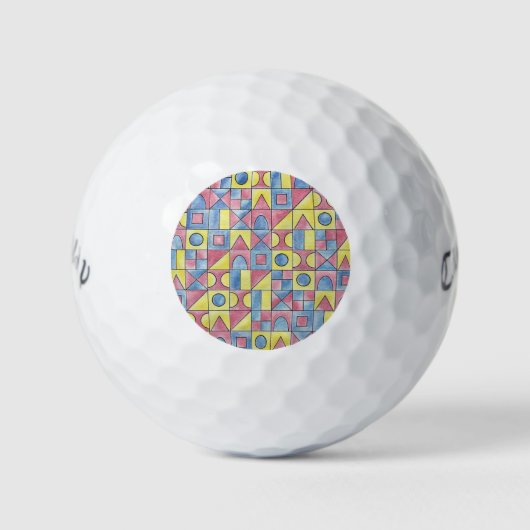 Sudoku One-Modern Bauhaus Geometric Waterverf Art Golfballen (Voorkant)