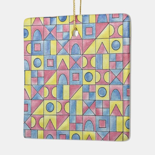 Sudoku One-Modern Bauhaus Geometric Waterverf Art Keramisch Ornament (Links)