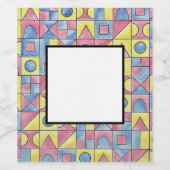 Sudoku One-Modern Bauhaus Geometric Waterverf Art Wijn Etiket (Enkel label)