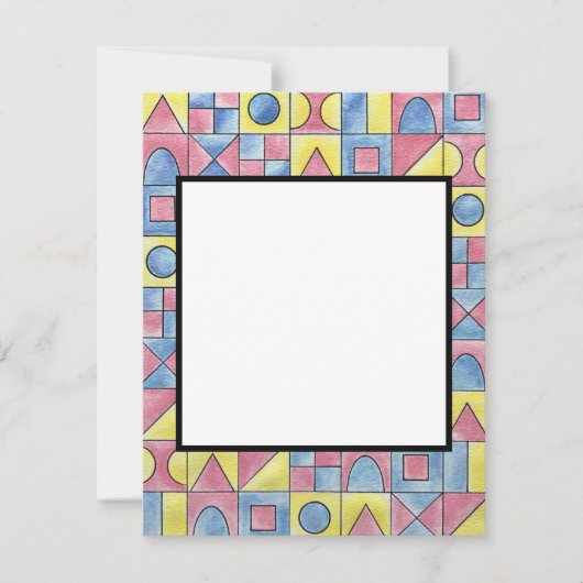 Sudoku One-Modern Geometrische Waterverf Kunst Notitiekaartje (Voorkant)