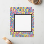 Sudoku One-Modern Geometrische Waterverf Kunst Notitiekaartje (Voorkant / Achterkant in situ)