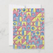 Sudoku One-Modern Geometrische Waterverf Kunst Notitiekaartje (Achterkant)