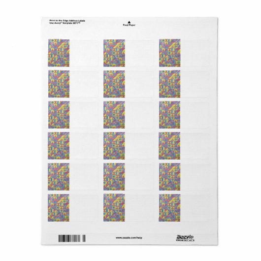 Sudoku One-Modern Minimalist Bauhaus Geometric Art Etiket (Full Sheet)