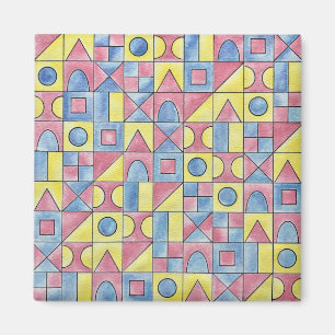 Sudoku One-Modern Minimalist Bauhaus Geometric Art Magneet