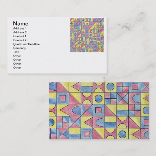 Sudoku One-Modern Minimalist Bauhaus Geometric Art Visitekaartje (Voorkant / Achterkant)