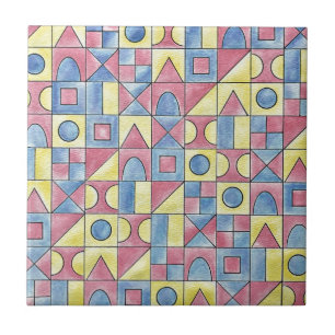 Sudoku One-Modern Minimalistische Bauhaus Geometri Tegeltje