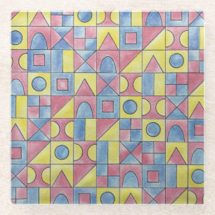 Sudoku One - Moderne Minimalistische Bauhaus Geome Glazen Onderzetter