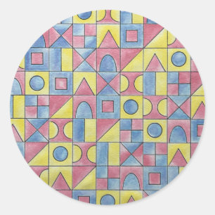 Sudoku One - Moderne Minimalistische Bauhaus Geome Ronde Sticker