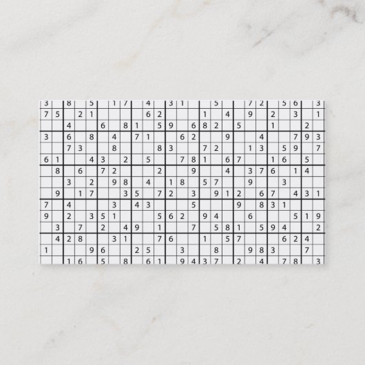 Sudoku-patroon Visitekaartje (Achterkant)