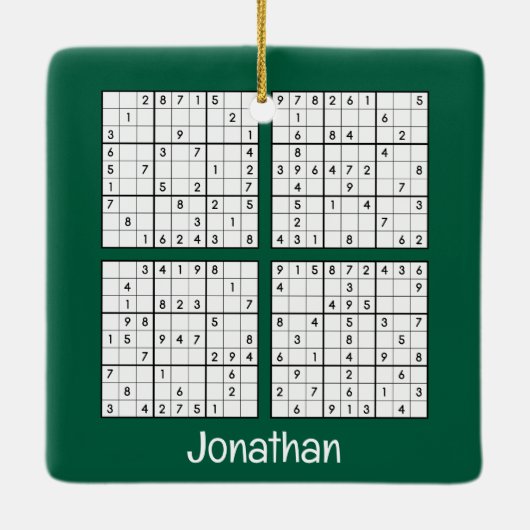 Sudoku Puzzels Design Ornament (Achterkant)