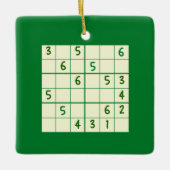 Sudoku Puzzle 6x6 keramisch siermiddel Keramisch Ornament (Voorkant)