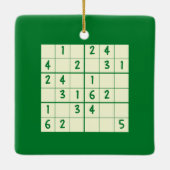 Sudoku Puzzle 6x6 keramisch siermiddel Ornament (Achterkant)