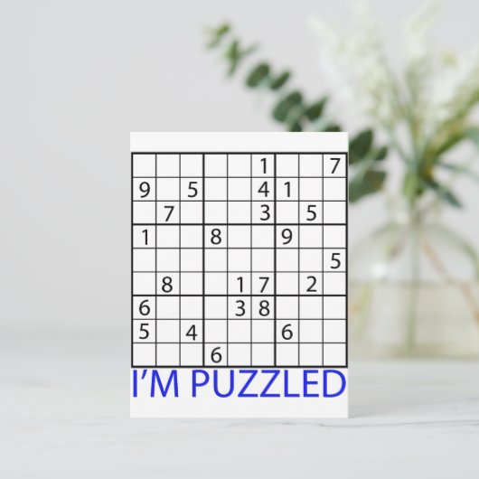 Sudoku Puzzle Briefkaart (Staand voorkant)