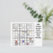 Sudoku Puzzle Cards Briefkaart (Staand voorkant)