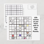 Sudoku Puzzle Cards Briefkaart (Voorkant / Achterkant)