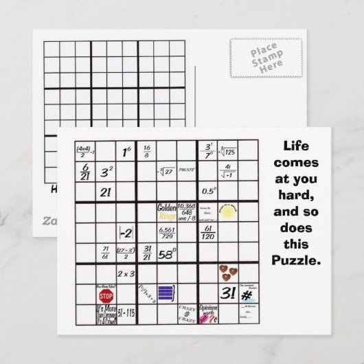 Sudoku Puzzle Cards Briefkaart (Voorkant / Achterkant)
