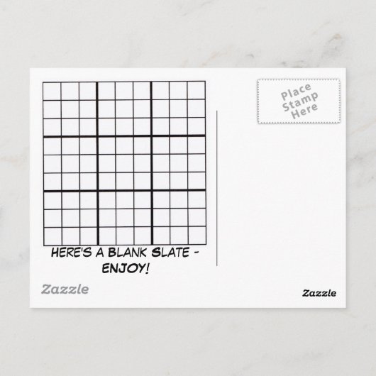 Sudoku Puzzle Cards Briefkaart (Achterkant)