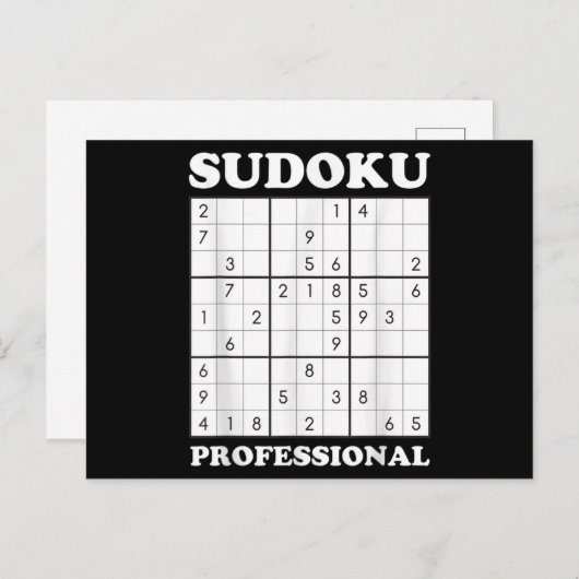 Sudoku Puzzle Game Lover Graphic Briefkaart (Voorkant / Achterkant)