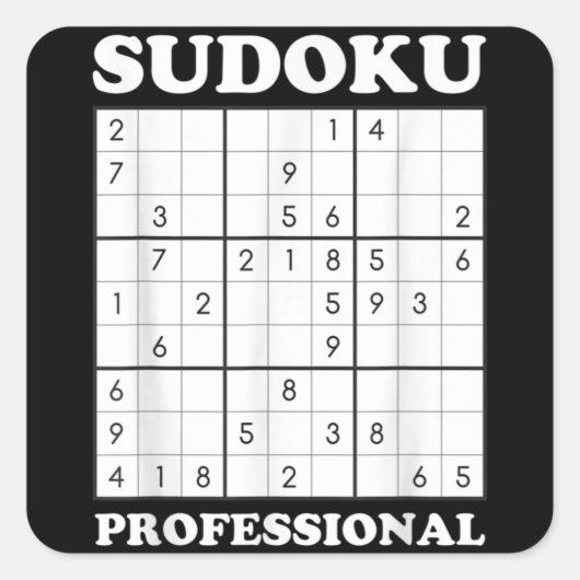 Sudoku Puzzle Game Lover Graphic Vierkante Sticker (Voorkant)