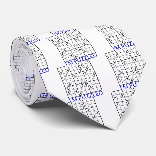 Sudoku Puzzle Stropdas (Opgerold)