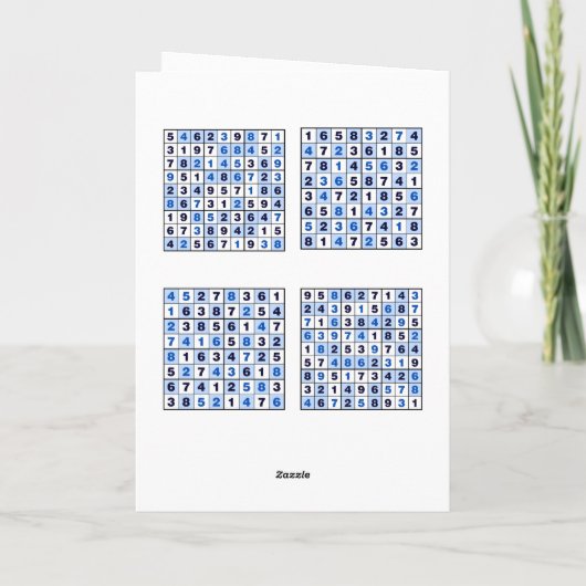 Sudoku Puzzles Birthday Card Kaart (Achterkant)
