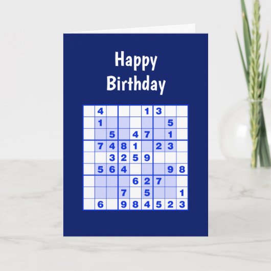 Sudoku Puzzles Birthday Card Kaart (Voorkant)