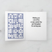 Sudoku Puzzles Birthday Card Kaart (Binnen)