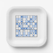 Sudoku Puzzles Papieren Bordje (Voorkant)