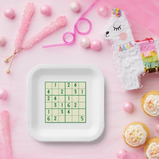 Sudoku Puzzles Papieren Bordje (Feest)