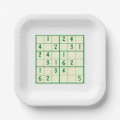 Sudoku Puzzles Papieren Bordje (Voorkant)