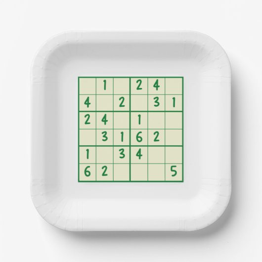 Sudoku Puzzles Papieren Bordje (Voorkant)
