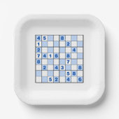 Sudoku Puzzles Papieren Bordje (Voorkant)