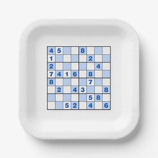 Sudoku Puzzles Papieren Bordje (Voorkant)