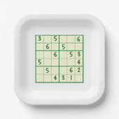 Sudoku Puzzles Papieren Bordje (Voorkant)