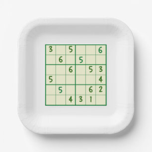 Sudoku Puzzles Papieren Bordje