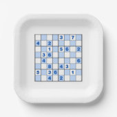 Sudoku Puzzles Papieren Bordje (Voorkant)