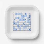 Sudoku Puzzles Papieren Bordje (Voorkant)
