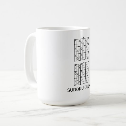 SUDOKU QUEEN FUNNY KOFFIEMOK (Voorkant links)