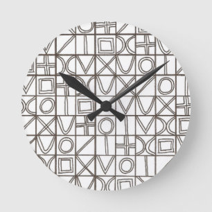 Sudoku Twee-Zwart En Wit Modern Geometrisch Ronde Klok