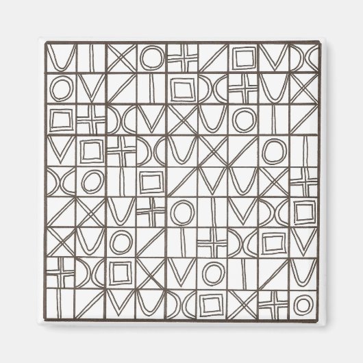 Sudoku twee-zwart en wit modern minimalistisch magneet (Voorkant)