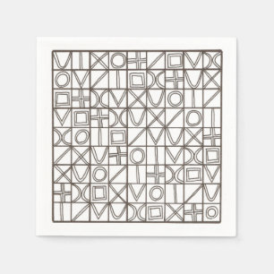 Sudoku twee-zwart en wit modern minimalistisch servet