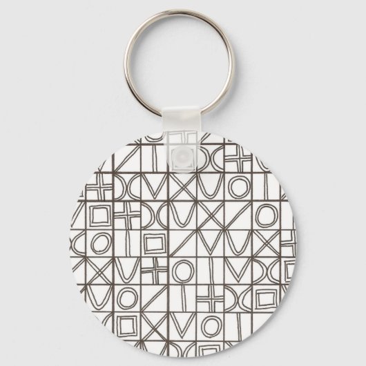 Sudoku Two-Black And White Abstract Art Sleutelhanger (Voorkant)