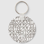 Sudoku Two-Black And White Abstract Art Sleutelhanger (Achterkant)