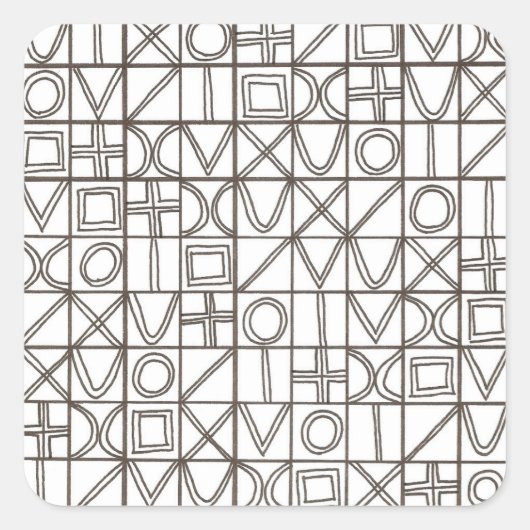 Sudoku Two-Black And White Abstract Art Vierkante Sticker (Voorkant)