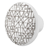 Sudoku Two-Black And White Abstract Geometric Keramische Knop (Rechts)