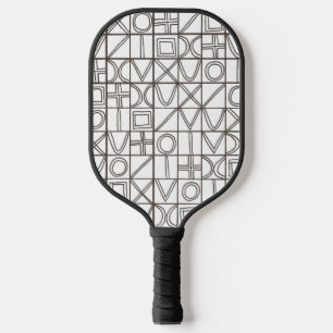Sudoku Two-Zwart En Wit Modern Geometrisch Pickleball Paddle